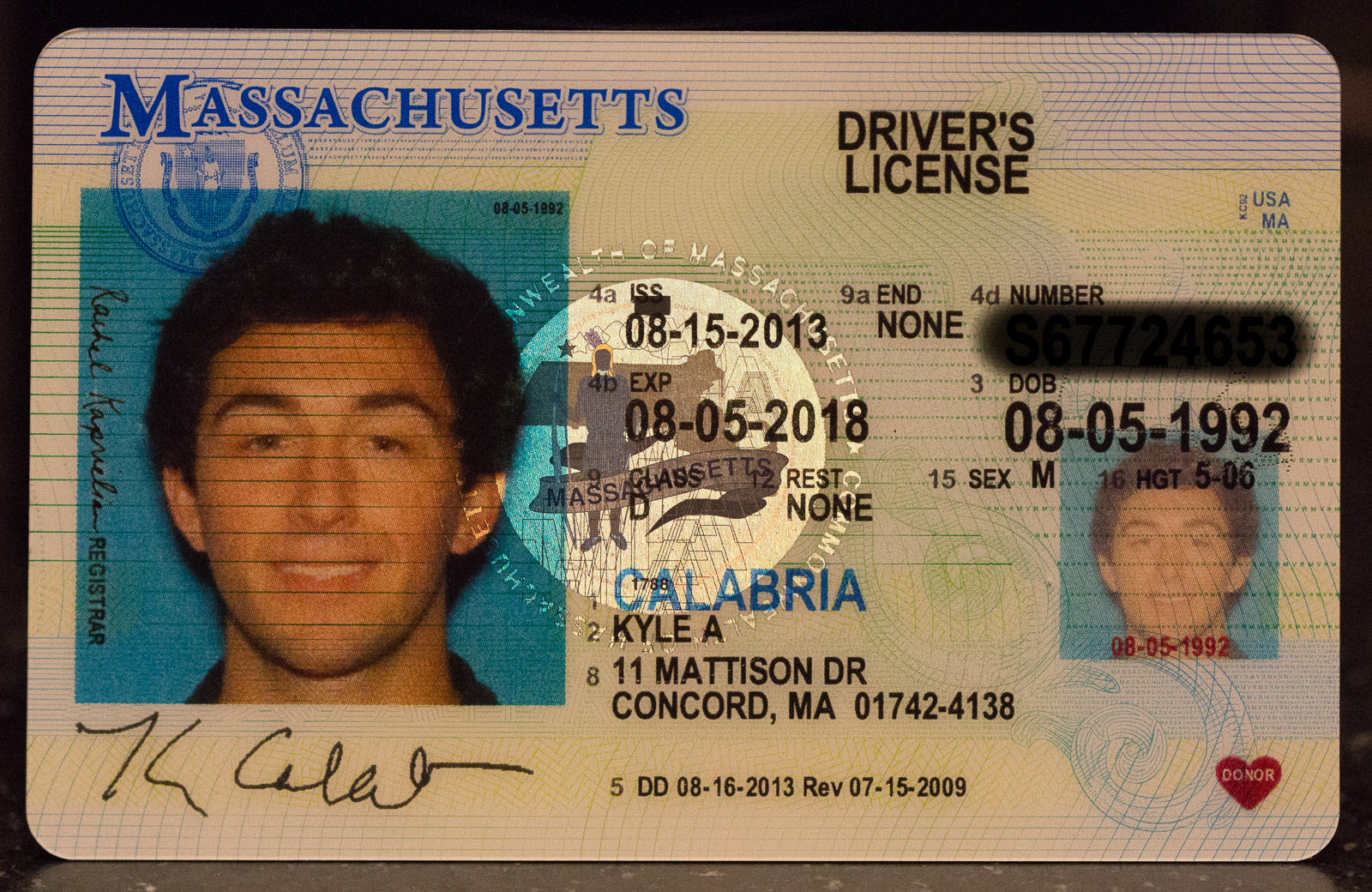 Massachusetts Driver License